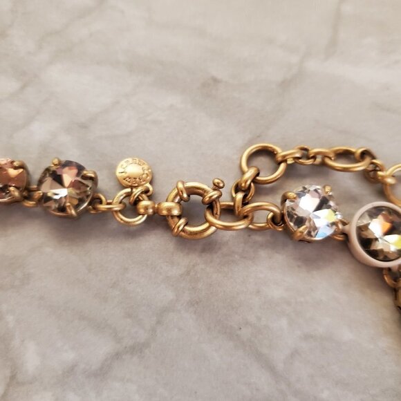 ✨ RARE HTF J.Crew Brulee Mercury Glass Rhinestone Crystal Statement Necklace ✨ - Picture 2 of 15